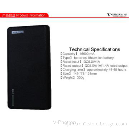 V-Photron full capacity 15600mah USB power bank charger for iphone